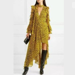 🌼DVF Ruffled leopard-print silk wrap maxi dress